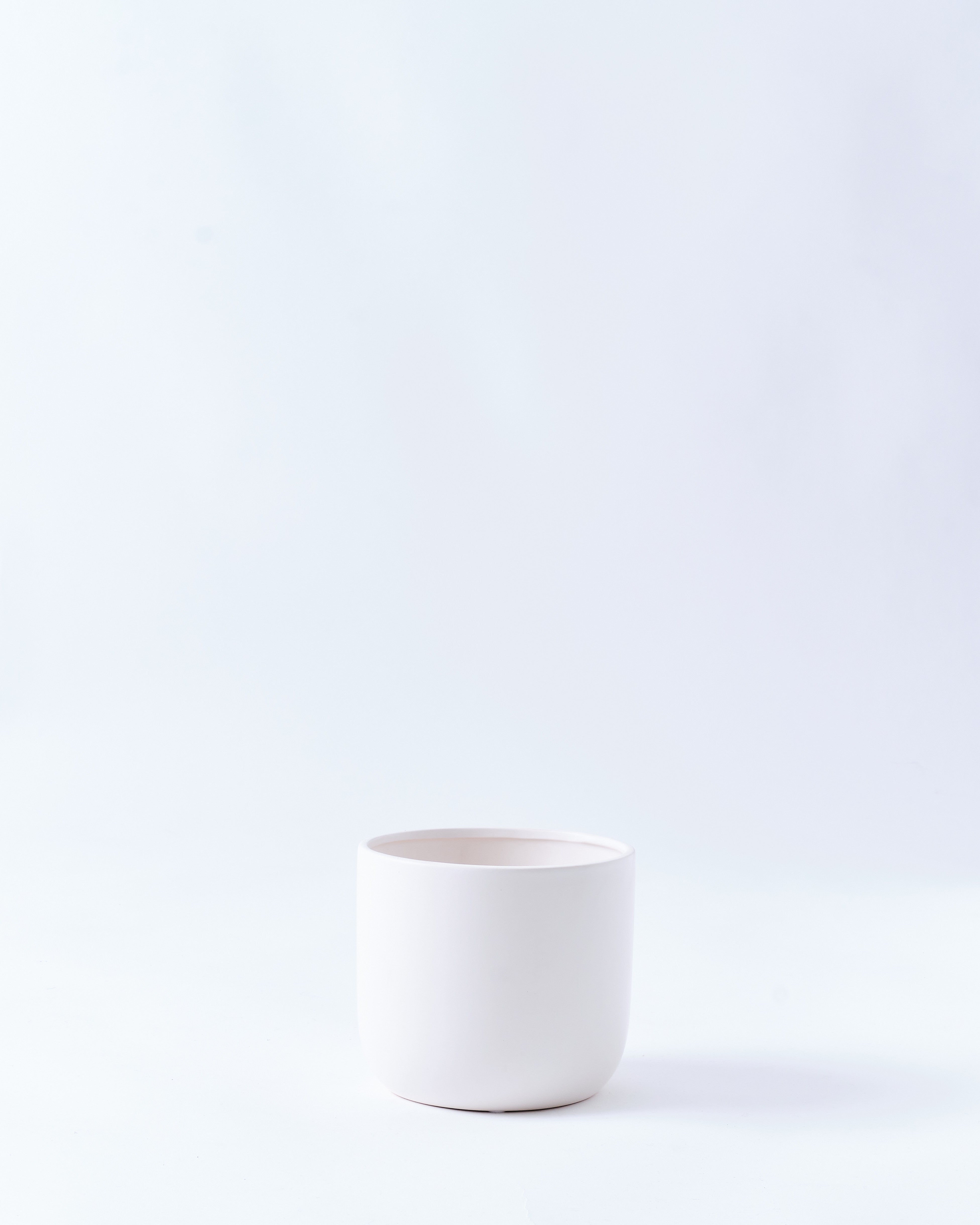 5号の陶器の植木鉢_ホワイト